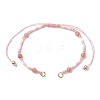 4mm Faceted Round Dyed Natural Jade Beads & Handmade Seed Beads Braided Bracelet Making AJEW-MZ00003-02-1