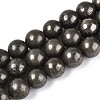 Natural Pyrite Beads Strands G-S249-01-10mm-1