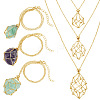 12Pcs 3 Styles Iron Empty Macrame Pouch Pendant Cable Chain Slider Necklace Making NJEW-GO0001-26-1