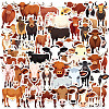 50Pcs PVC Waterproof Self-Adhesive Cow Picture Sticker STIC-Q004-04A-1