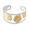 29MM Two Tone 304 Stainless Steel Hollow Flower Cuff Bangles for Women SA-CBAB767-25GP-4