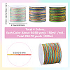 4 Rolls 4 Colors Segment Dyed Nylon Braided Cord with Gold Thread WCOR-SC0001-02A-2