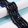 Electroplate Opaque Solid Color Glass Beads Strands X-EGLA-A044-P8mm-L18-4