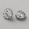 Brass Clear Cubic Zirconia Cufflinks BUTT-WH0012-18P-2