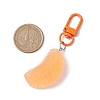 Resin Orange Pendant Decorations HJEW-JM02546-3