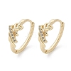 Brass Clear Cubic Zirconia Hoop Earrings EJEW-Q014-14G-2