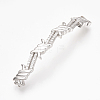 Brass Micro Pave Cubic Zirconia Links ZIRC-T004-73P-2