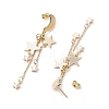 Moon & Star 304 Stainless Steel Dangle Stud Earrings EJEW-TA00504-4