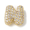 Brass Micro Pave Cubic Zirconia Beads KK-P290-61G-N-1