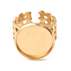 Woven Bezel 304 Stainless Steel Cuff Ring Components SA-CBAD8FA-01G-05-2