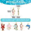 5Pcs 5 Styles Brass Enamel Pendants KK-CJ0004-27-2