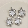 White Series Love Bow Alloy Acrylic Pendant PALLOY-WH0115-01P-01-1