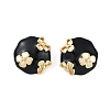 Ion Plating(IP) 304 Stainless Steel Flower Stud Earrings EJEW-Z068-32G-01-1