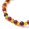 Natural Amber Beaded Stretch Bracelets for Women Men BJEW-JB13648-4