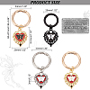 8Pcs 4 Styles Heart with Butterfly Alloy Enamel Shoe Charms HJEW-AB00731-2