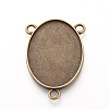 Tibetan Style Alloy Cabochon Connector Settings TIBE-Q079-30x40-AG-LF-2