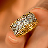 Brass Micro Pave Clear Cubic Zirconia Finger Rings FS-WG88BF1-05-1