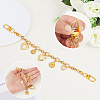 Brass Heart Locket Pendant with 304 Stainless Steel Sun Compass Pendant Oval Link Chain Bag Decorative Chains HJEW-PH02276-3
