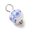 Handmade Flower Printed Porcelain Ceramic Pendants PALLOY-JF03928-5