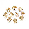 Flower UV Plated Acrylic Bead Cap Pendant Bails PACR-R239-02-1