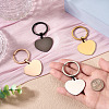 4Pcs 4 Styles Stainless Steel Keychains KEYC-TA0004-81G-5