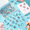64Pcs Gradient Color Transparent Glass Beads GLAA-TA0003-48F-5