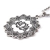 Lotus 201 Stainless Steel Pendant Necklaces NJEW-F320-04P-1