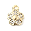 Brass Micro Pave Clear Cubic Zirconia Charms KK-B130-01G-04-1