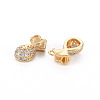 Brass Micro Pave Clear Cubic Zirconia Charms KK-S356-452-NF-2