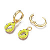 Brass Micro Pave Cubic Zirconia Huggie Hoop Earrings EJEW-T014-39G-NF-5