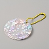 Translucent Acrylic Disc Pendant Keychain KEYC-WH0027-85D-02-1