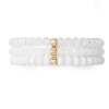 3Pcs Faceted Imitation Jade & Opaque Glass Rondelle Beaded Stretch Bracelets for Women BJEW-JB12563-07-4
