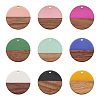 Cheriswelry 18Pcs 9 Colors Opaque Resin & Walnut Wood Pendants RESI-CW0001-17-1