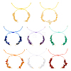 7Pcs 7 Styles Chakra Nylon Cord Bracelet Making AJEW-UN00026-1