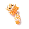 Glass Seed Beaded Cat Pendants PALLOY-MZ01020-02-3