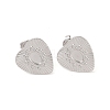 Non-Tarnish Heart 304 Stainless Steel Stud Earrings Findings EJEW-L272-010P-1