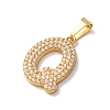 304 Stainless Steel Micro Pave Clear Cubic Zirconia Pendants CU-CBA703A-05G-Q-2