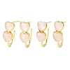 Valentine's Day Heart Natural & Synthetic Mixed Stone Stud Earrings EJEW-T053-01G-3