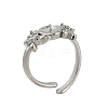 Adjustable Brass Cuff Rings ZIRC-F076-02P-2