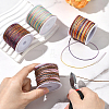 4 Rolls 4 Colors Segment Dyed Nylon Braided Cord with Gold Thread WCOR-SC0001-02B-4