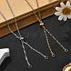 2Pcs 2 Colors 304 Stainless Steel Singapore Chain Necklace Making AJEW-JB01333-1