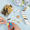100Pcs 5 Colors Tibetan Style Alloy Glue-on Flat Pad Bails FIND-SP0001-89-3