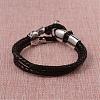 Braided Leather Cord Bracelets BJEW-L605-38-2