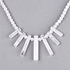 Natural Quartz Crystal Round Beaded Fan Bib Necklaces NJEW-N064-04J-3