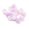 Frosted Baking Painted Crackle Glass Beads with Glitter Powder DGLA-T004-8mm-01E-1