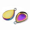 Ion Plating(IP) 304 Stainless Steel Pendant Cabochon Settings STAS-WH0055-01RC-1