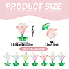 Transparent Acrylic Flower Pendants PALLOY-TADJ00011-4