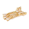 Brass Micro Pave Clear Cubic Zirconia Tassels Pendants X-KK-H526-06G-2