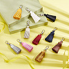 WADORN 10Pcs 10 Colors PU Imitation Leather Tassel Keychains KEYC-WR0001-19-4