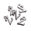 Gunmetal Plated Alloy Letter Pendants LS-PALLOY-J718-01B-Z-2